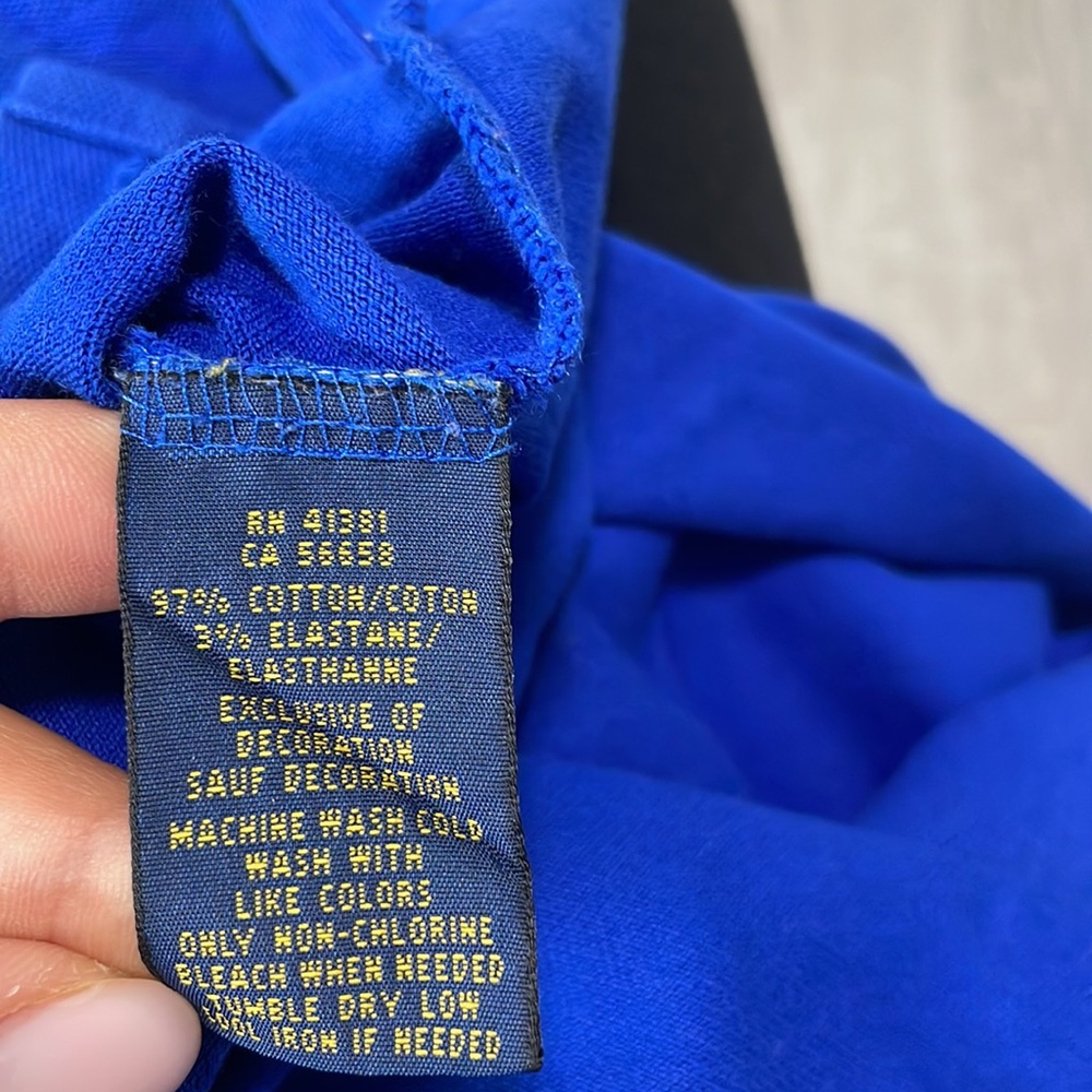 Polo Ralph Lauren women’s blue polo shirt size large stretchy cotton old money - Picture 4 of 4